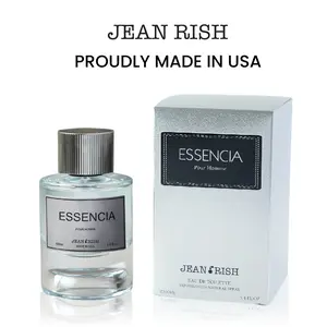 Essencia, Jean Rish, Men Perfume, Eau De Parfum (3.4 Fl Oz / 100ml) with Mint-Lemon-Vanilla, Long Lasting and Luxury Fragrance