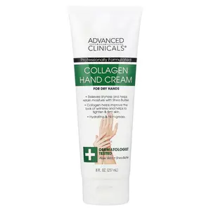 Advanced Clinicals Collagen Hand Cream,  8 fl oz (237 ml)