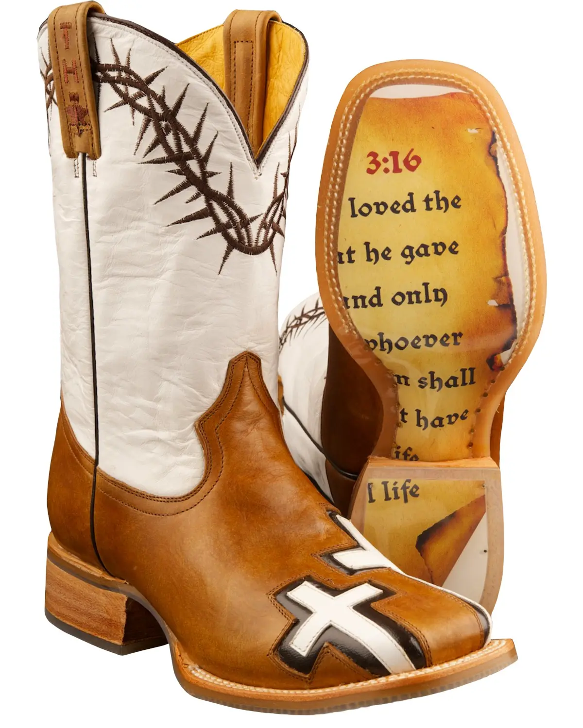 Tin Haul Women's Women'S Between Two Thieves And John 3:16 Western Boot - 14-021-0007-0180 Br