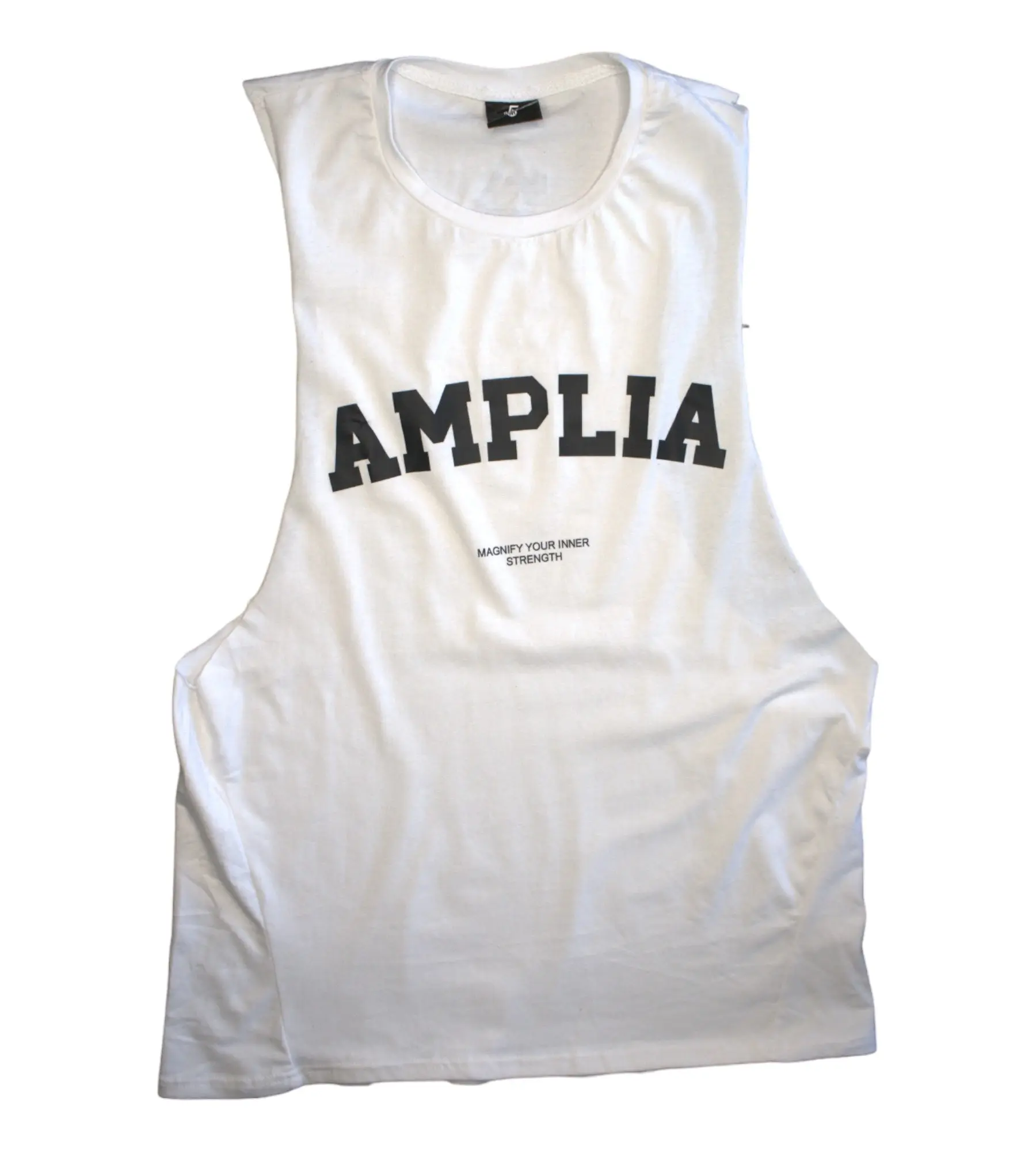 Amplia Mens Cutoff Tank (White) Sleeveless Shirt