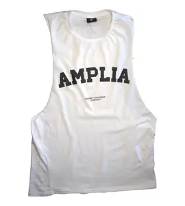 Amplia Mens Cutoff Tank (White) Sleeveless Shirt