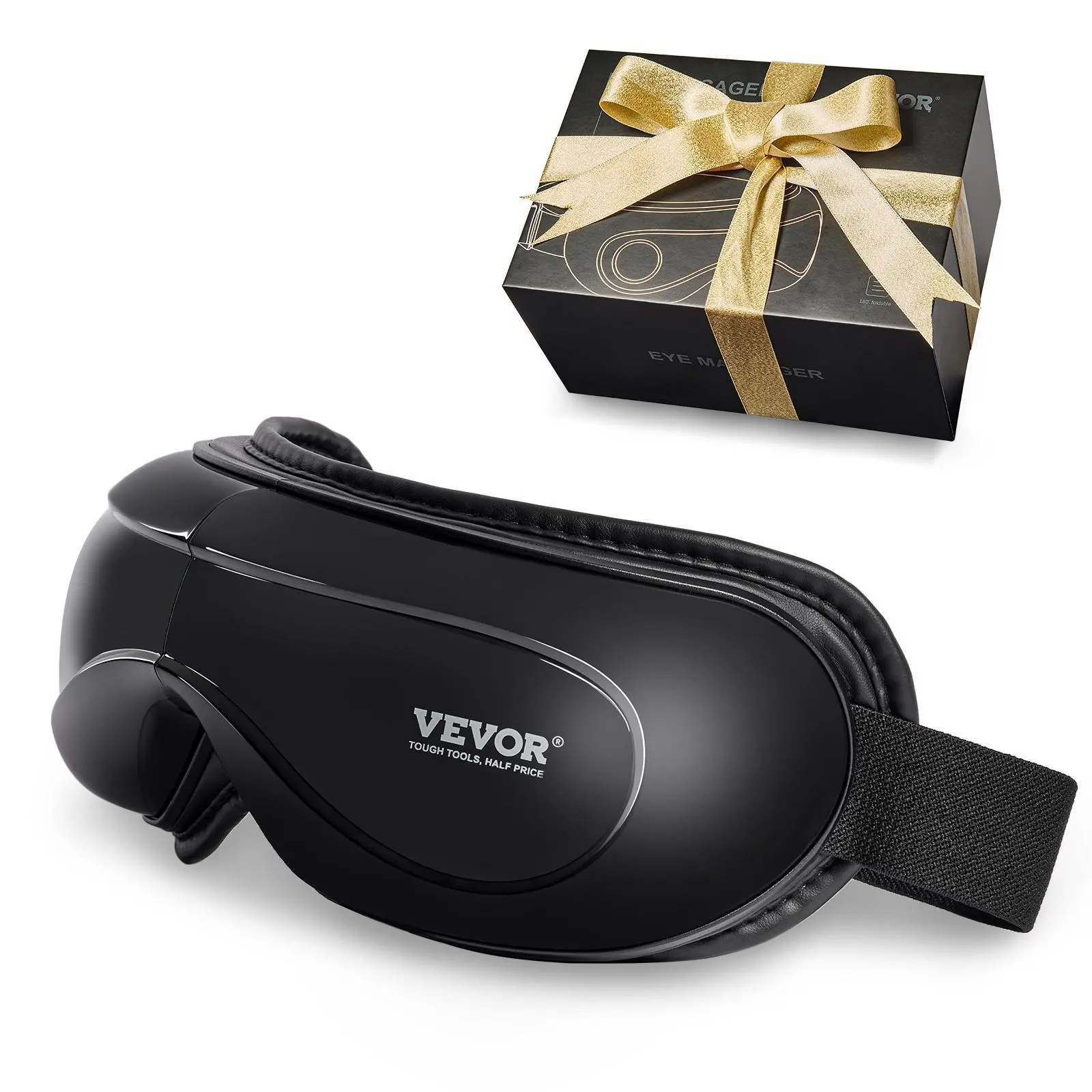 【Summerfinds】VEVOR Eye Massager with Heat,  , Heated Eye Massage Mask with 5 Modes and Bluetooth Music, 180° Foldable Eye Care Massager for Migraines, Eye Strain, Dark Circles, Ideal Gift for Mom/Dad, Black