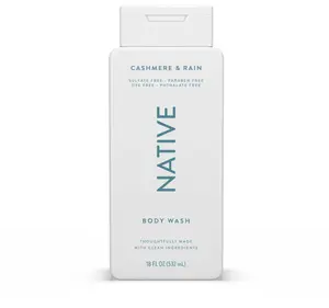 Native Body Wash Contains Naturally Derived Ingredients | For Women & Men, Sulfate, Paraben, & Dye Free Leaving Skin Soft and Hydrating | Cashmere & Rain 18 oz