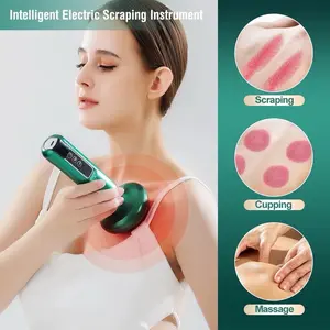 JYouCare rechargeable Vacuum Cupping Device skin Scraping Massager jars Heating guasha Suction cups Therapy guasha health beauty skin care machine