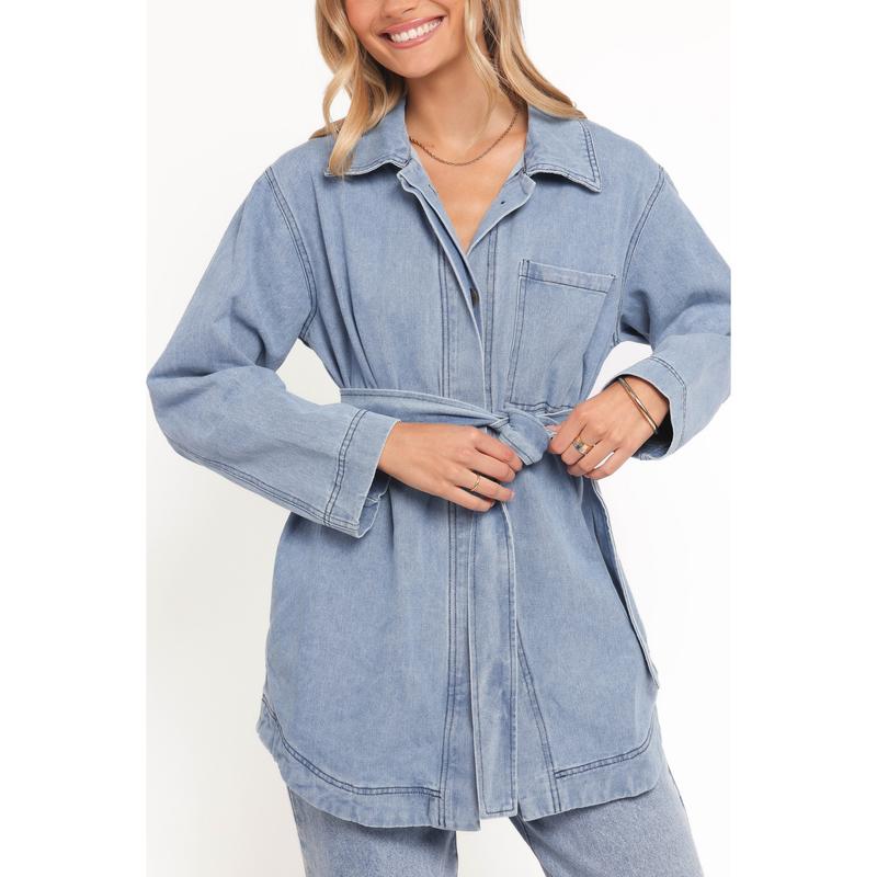 Donovan Denim Tie Jacket - Light Denim