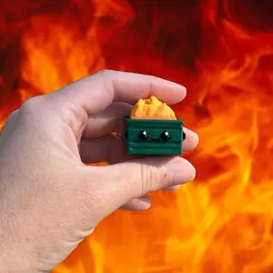Dumpster Fire Clickie Fidget - Dumpster Fire Clicker - 3D Printed Dumpster Fire - Clickie Dumpster Fire - Clicky Dumpster Fire - Clickie Fidget Stress Relief Toy