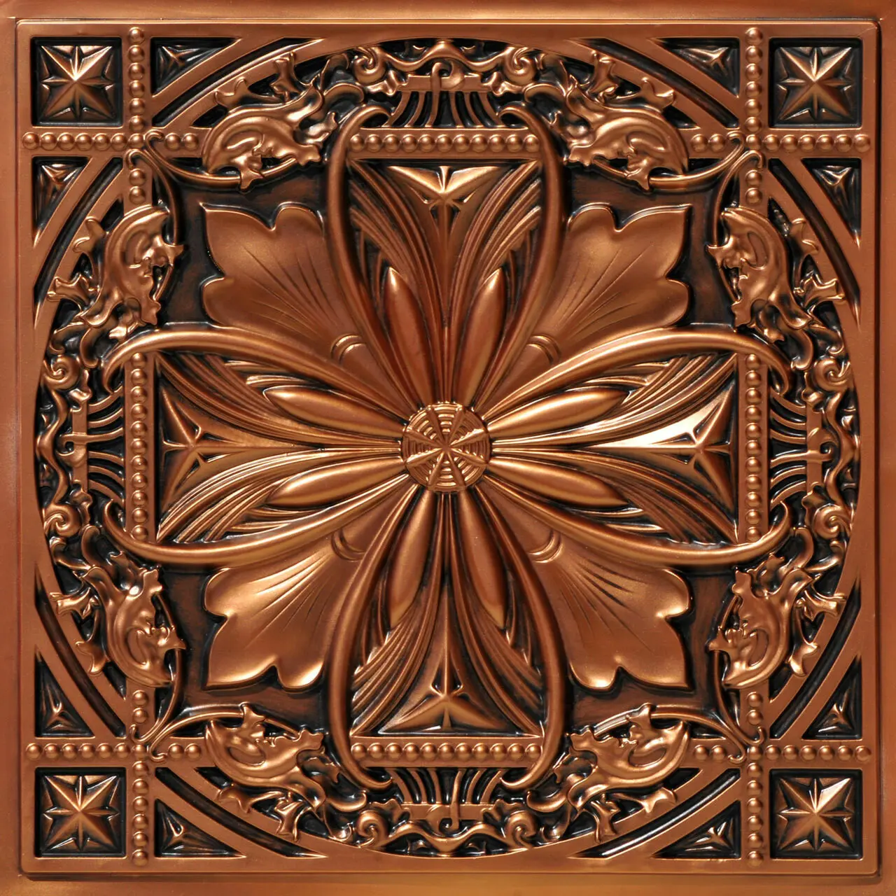 From Plain To Beautiful In Hours Milan 2 ft. x 2 ft. Glue-up or Lay-in Faux Tin Drop Ceiling Tile - #DCT 10 (Pack of 10, 40 sqft), Durable PVC Material