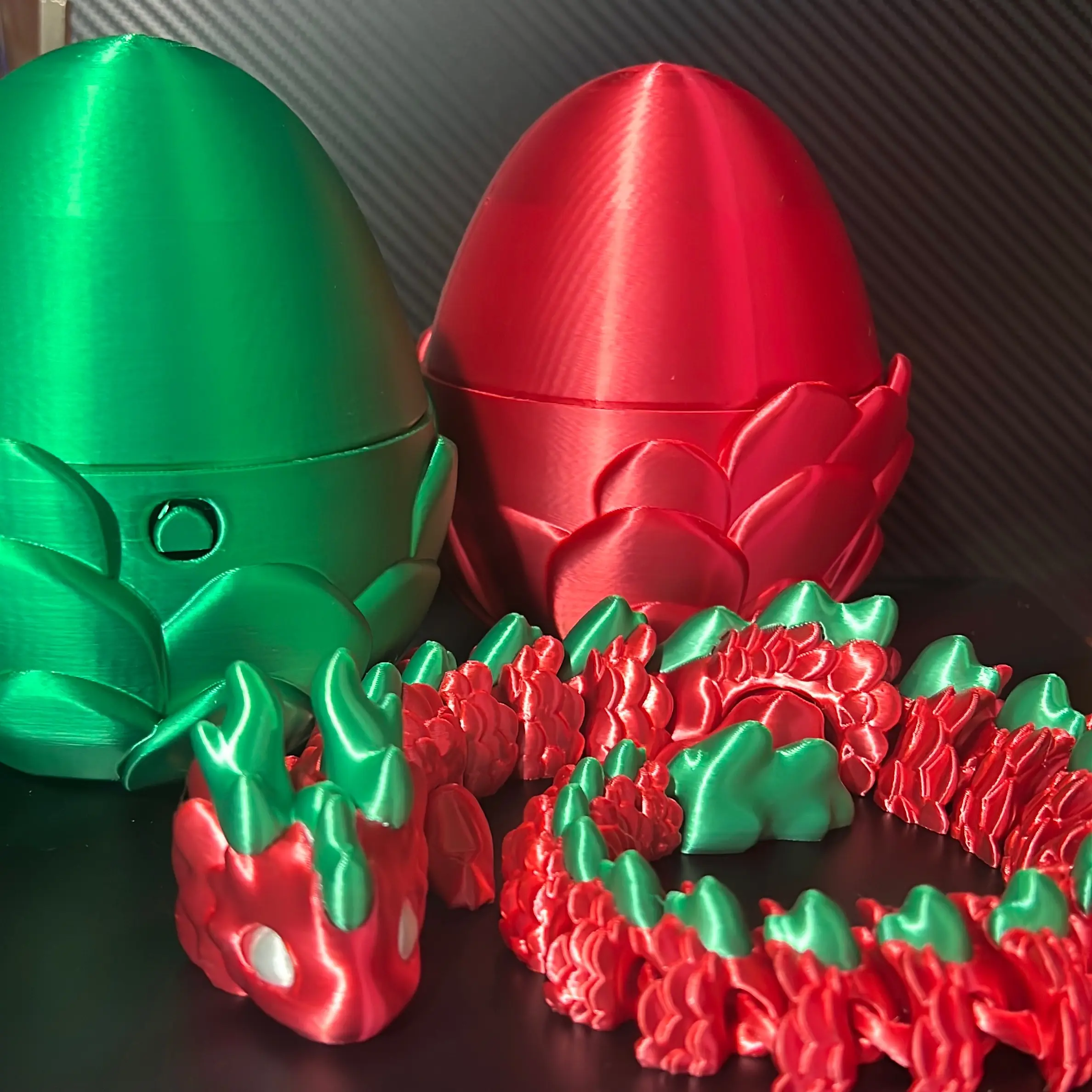Christmas Kaida Dragon Articulated Figurine with egg