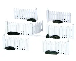 LEMAX Plastic Picket Fence, Set of 7 #14388