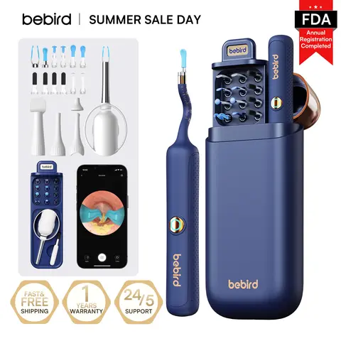【HSA/FSA Eligible 】Bebird Professional Smart Earwax Remover, HSA/FSA Eligible, Portable Earwax Removal Products with 12 Tips, Lithium Ion Battery-Included Kit for Adults (Batteries Included)