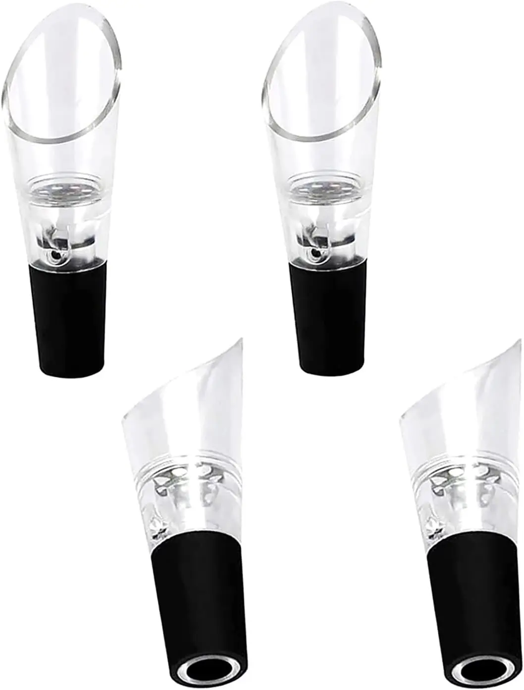 4 Pcs Wine Aerator Pourer, Wine Air Aerator and Decanter Spout Set No Drip and No Spill