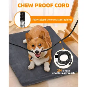 Heated Dog Cat Bed Indoor - Pet Heating Pad Machine Washable Cover, Temperature Adjustable, 12H or Always on Heating Time Heated Blanket, LCD Display (18 x 18in, 1 Pack)