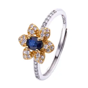Natural Blue Sapphire Ring S925