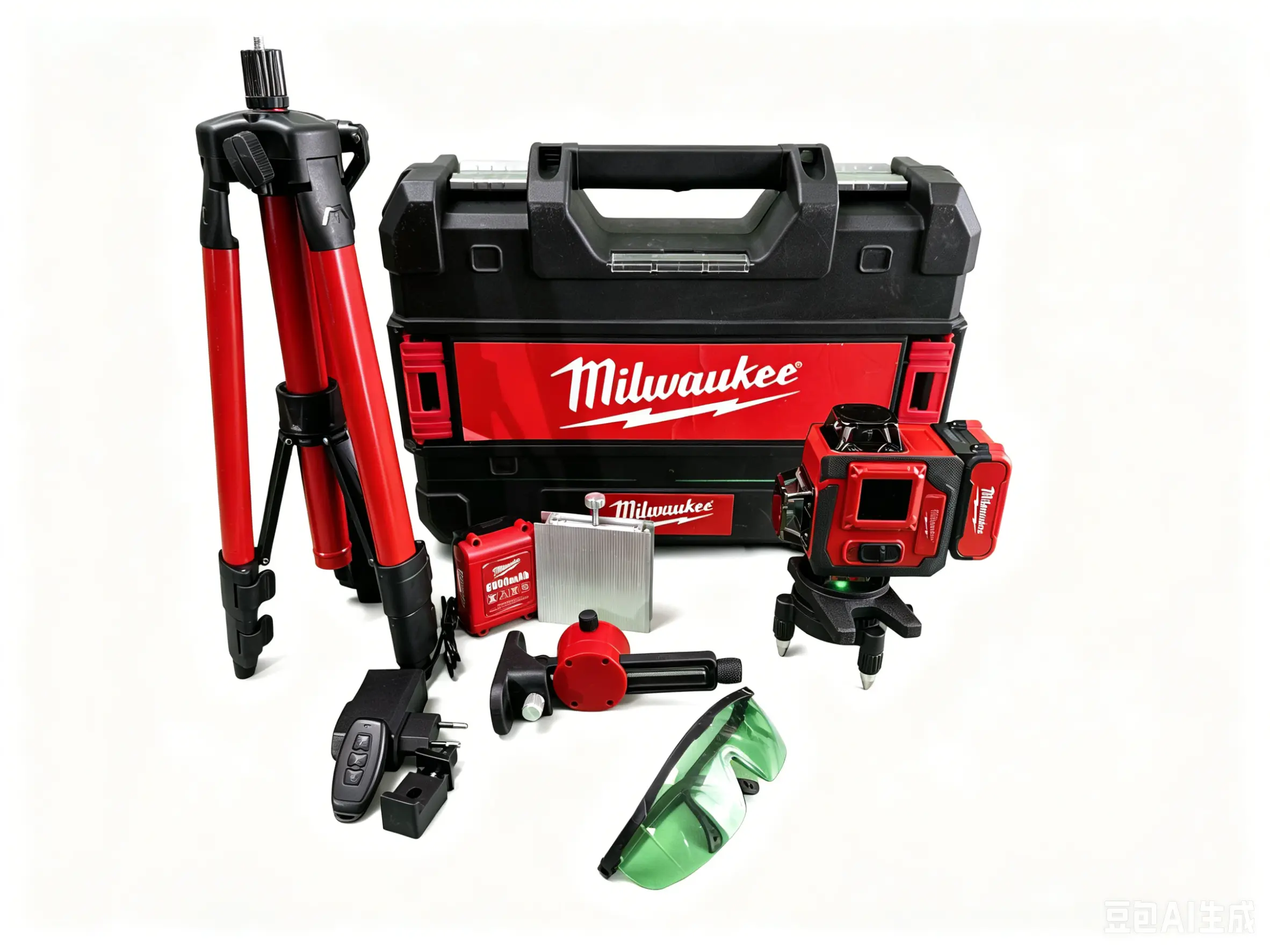 Milwaukee High Precision Green Beam Laser Level Full Kit - Laser Leveler Tool, Self-Leveling for Commercial Construction, Site Layout, Packaged with Tripod, Hard Storage Case, Complete Sturdy Accessories