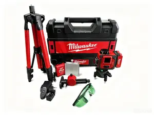 Milwaukee High Precision Green Beam Laser Level Full Kit, Built for Commercial Construction, Site Layout and Wall Framing Works, Self Leveling Laser Measuring Instrument, Packaged with Matching Tripod, Hard Storage Case and Complete Supporting Fittings