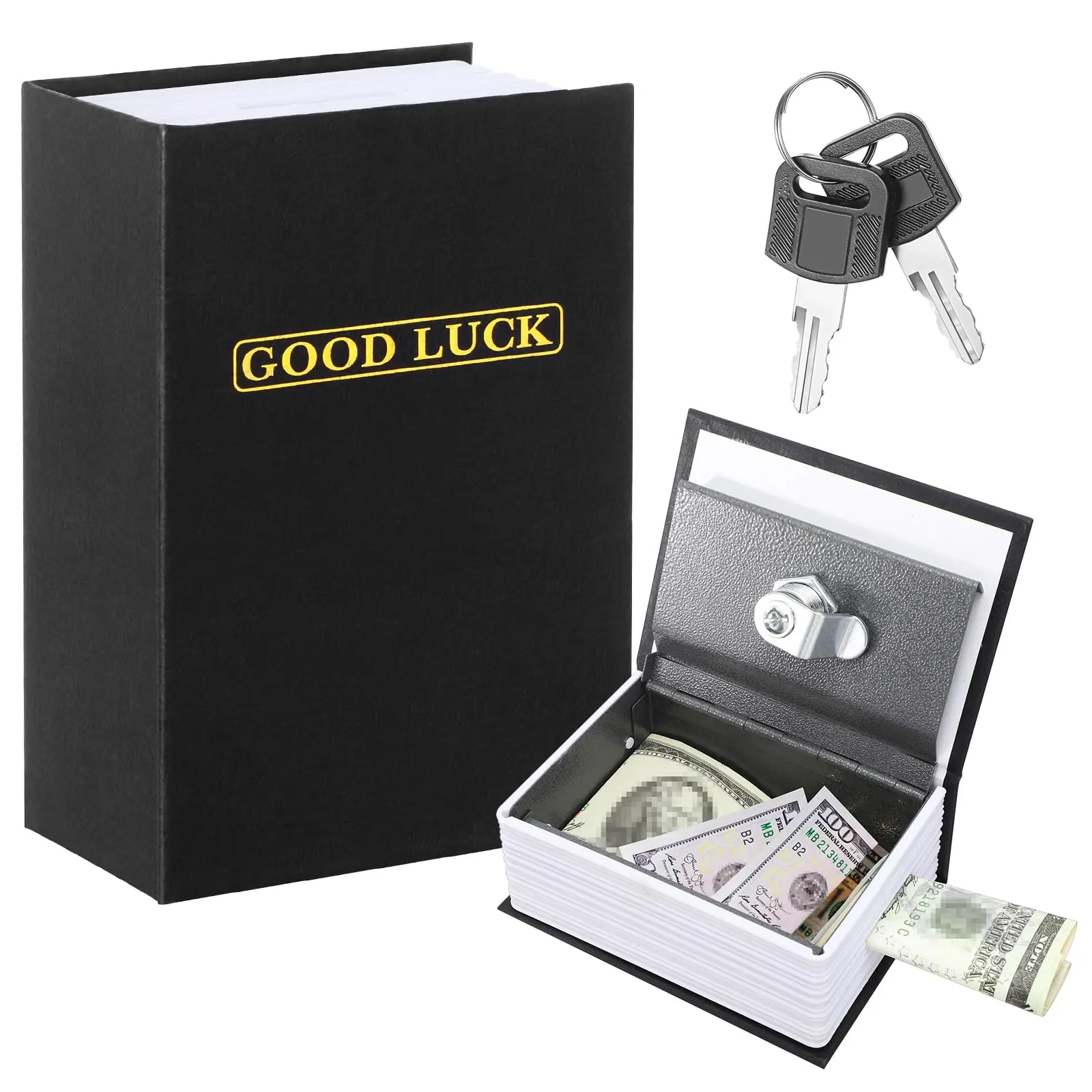 Metal Box Portable Winners Bank Casino Cash Box with Keys Good Luck Casino Player Safe Bank Wallet Book Safe for Cash Saving Go Home Money Gifts
