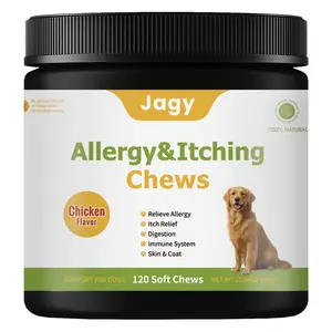 Jagy Omega-3 Allergy Chews for Dogs – 120 Advanced Skin & Coat Treats for Relief from Itching, Dryness & Shedding vitamins