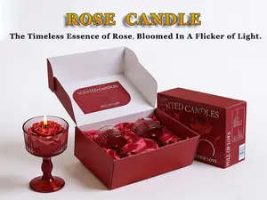Rose Candle, 5 Oz Natural Soy Wax, 35 Hours Clean Burn, Luxury Glass Jar Candles for Elegant Home Decor Gift-Ready for Hosts & Gatherings, Valentine's Day, Mother's Day, Weddings