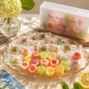 Retro Mini Edible Wax Candies - Multi-layered Fruit & Rose Flavored Snacks, Novel Unique Shapes, Refreshing Crisp Texture, Trendy Dessert for Children & Women, Best Enjoyed Chilled, Nostalgic Treat
