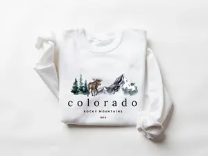 Colorado Sweatshirt, Colorado Shirts, Colorado Mountain Sweatshirt Cotton Womenswear Athletic Hoodie