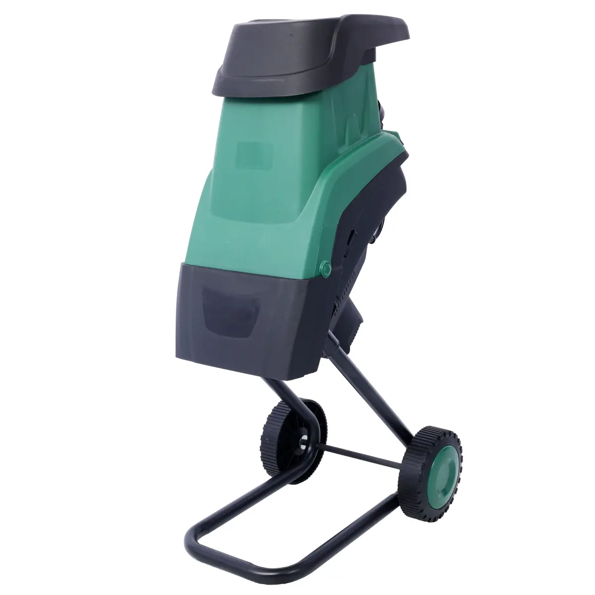 15Amp  Electric Wood Chipper/Shredder with Wheels Electric Garden Shredder Portable Chipping Width Collection Bag, Double Sided Blade System, Auto Shut-Off Green