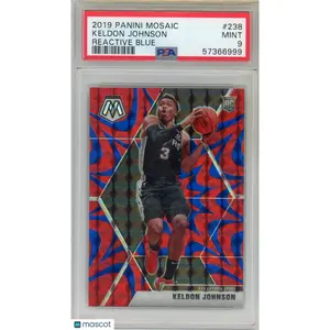 2019 Panini Mosaic Keldon Johnson Reactive Blue #238 PSA 9