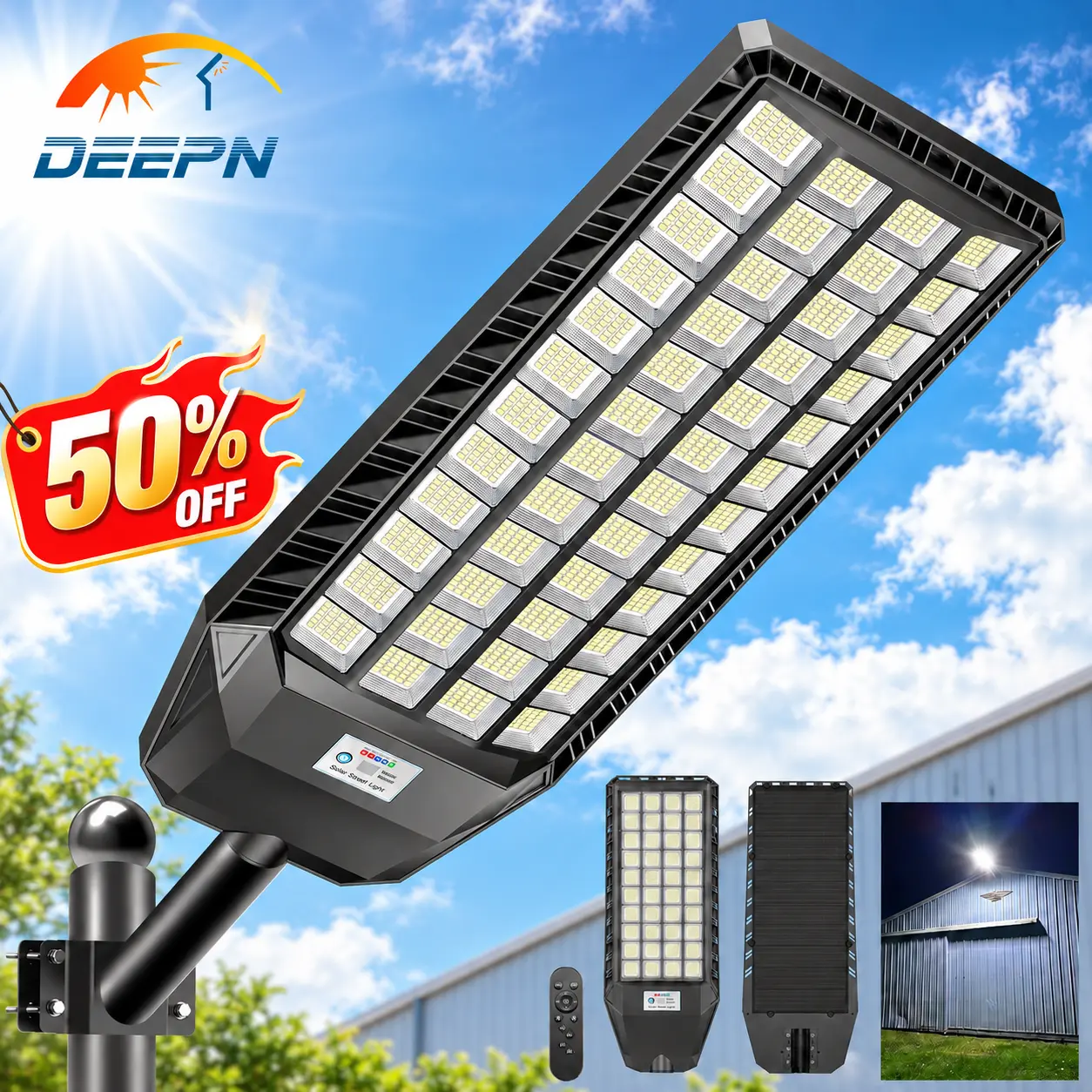 2026 Newly Upgraded Solar Street Outdoor Light Motion Sensor Security Wall Lamp, IP67 waterproof design, remote control support, and automatic dusk-to-dawn operation. Ideal for gardens, parking lots, streets, and courtyards