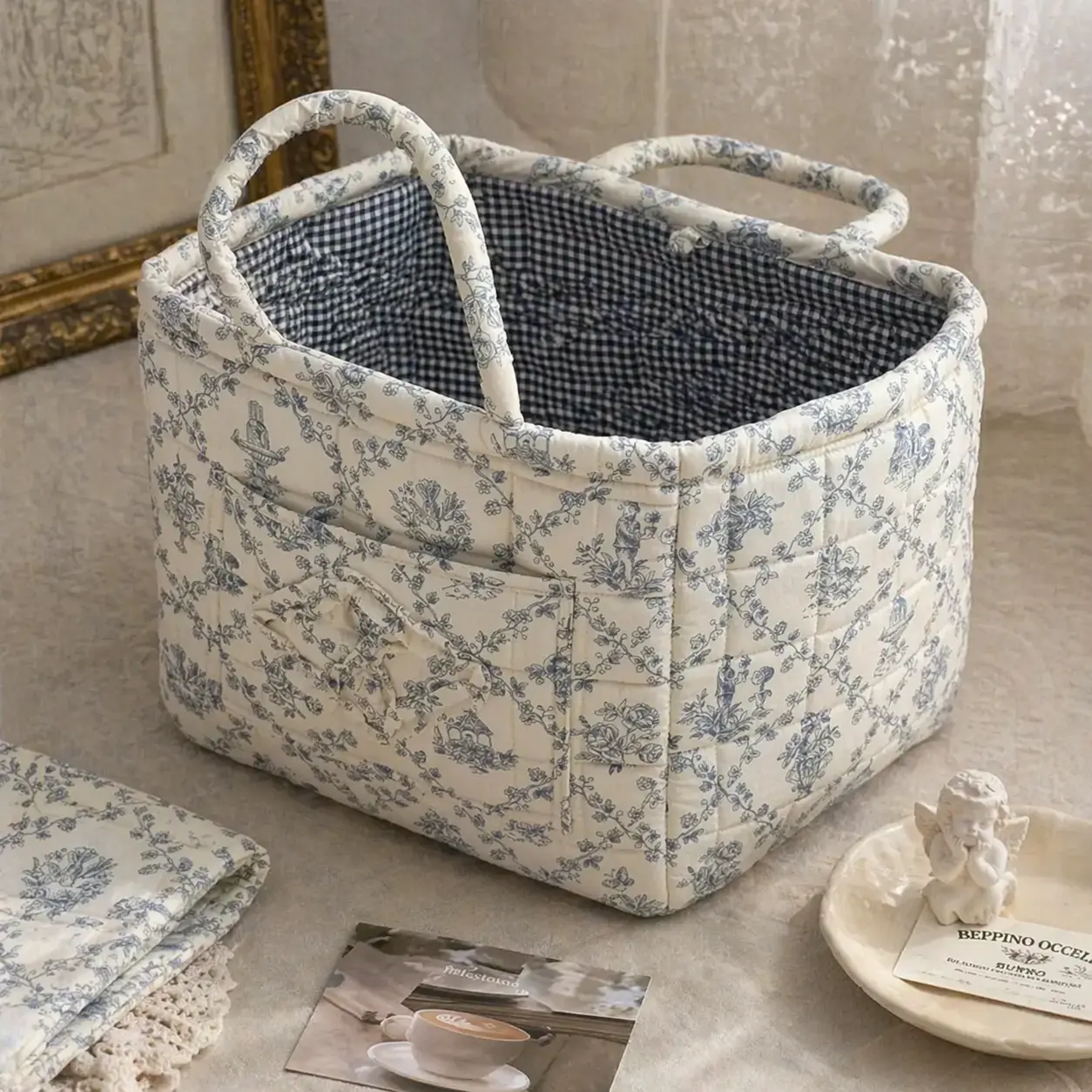 Car Storage Basket Organizer - Folding Home Organizer Storage Basket, Cute Car Interior Accessory with Durable Space-Saving Multi-Purpose Design, Soft Washable Easy-to-Clean Charming Floral Decoration, Car Interior Accessories Car Storage Basket Organizer - Folding Home Organizer Storage Basket, Cute Car Interior Accessory with Durable Space-Saving Multi-Purpose Design, Soft Washable Easy-to-Clean Charming Floral Decoration, Car Interior Accessories