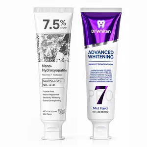 DrWhiten 2-Pack Toothpaste Set, 7.5% nHAP Hydroxyapatite Toothpaste + 7 Pro Purple Whitening Toothpaste, Fresh Breath & Enamel Care, Daily Oral Care Pack