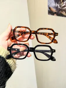 Women's Geometric Frame Glasses, Tortoiseshell & Frames, Clear Lenses, Ultra-Light Design, No Pressure, Ideal for Office & Reading