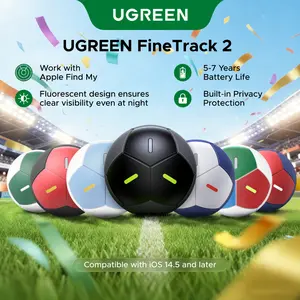 UGREEN FineTrack2 Air Tracker Tags (iOS Only),Soccer-Shaped Key Finder Compatible with Apple Find My,7-Year Battery Life Bluetooth Tracker for Keys, Bags and More summerwins
