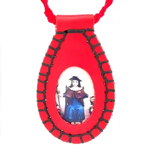 Santo Nino de Atocha Leather Scapular Necklace
