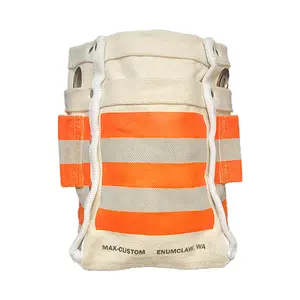 Max-Custom Bolt Bag/Tool Bag - Hand Crafted #4 Cotton Canvas Union Ironworker Designed Field Work Bag with 4 Side Loops 3 Outside Pockets and 4-Inch Belt Loop