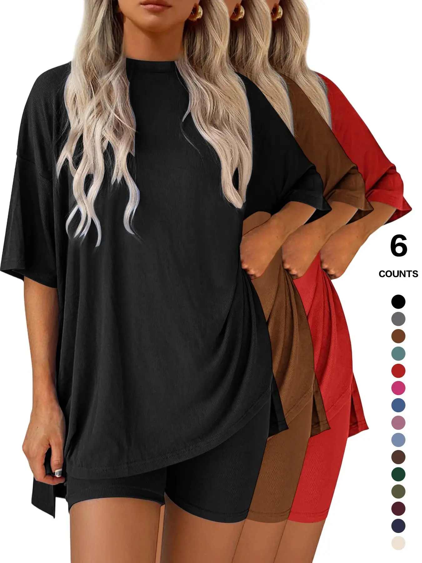 Lounge Set Cozy Mama Set, Women 2 Piece, Oversized Crew Neck T-Shirts for Comfort and Style Lounge Set Cozy Mama Set, Women 2 Piece, Oversized Crew Neck T-Shirts for Comfort and Style
