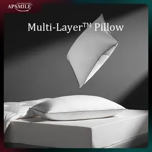 APSMILE Goose Feather Down Pillow for Sleeping 2 Pack, Standard Size Organic Cotton Cover Bed Pillow Inserts, Soft Medium Pillow for Stomach and Back Sleeper (20x26, Set of 2) fluffy-e Queensize gray white duvet insert Hotel collection-LaborDaySale