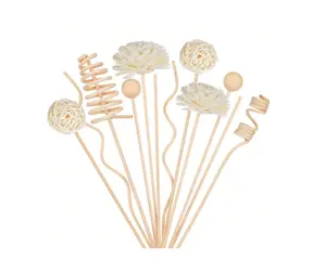 14pcs Rattan Diffuser Sticks Set, Rattan Flower Aromatherapy Diffuser Replacement Sticks, Reed Diffuser For Home Office Decor