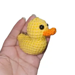 crochet rubber ducky keychain