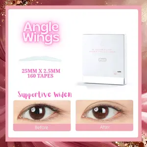 The Natural Crease PRO+ Angle Wings - Truly Invisible Matte Eyelid Adjustment Tapes - 8 Shapes for Monolids & Hooded Eyes - Makeup Friendly Waterproof Adhesive Kit - Hooded Eye Tape, Invisible Eye Lift, Double Eyelid Tape