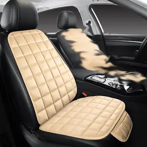 2pcs/1 front seat New Car Seat Cushion with Exquisite Diagonal Grid Design, Single Seat for The Front Row, Plush Material, Comfortable and Warm, Easy Installation, Suitable for All Seasons and A Variety of Car Models, Car Seat Covers, Car Seat Protectors