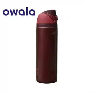 Owala Black Cherry 32oz FreeSip Insulated Stainless Steel Water Bottle Leak Proof Sports Travel Flask Hydration