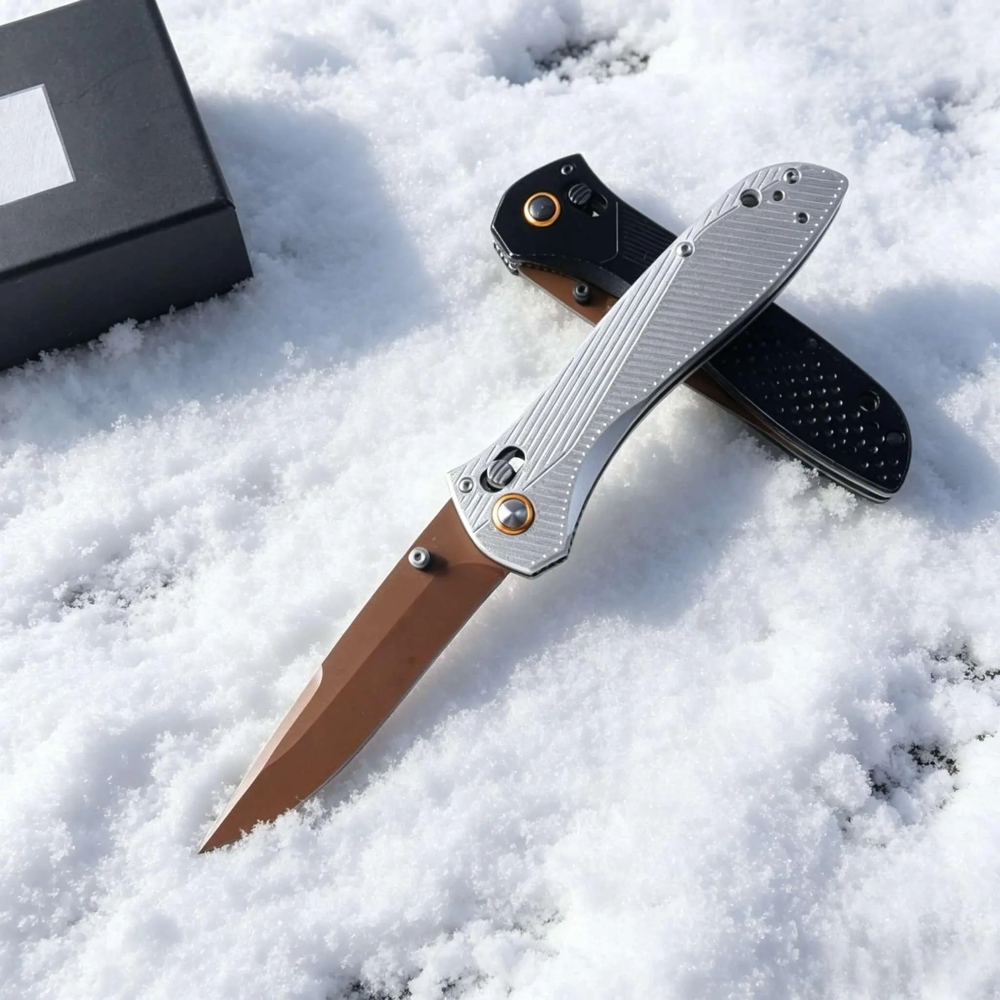 BM710 outdoor folding knife, aluminum handle, CNC-machined blade, small kitchen knife, multifunctional EDC pocket knife, suitable for camping, hiking, mountaineering, fishing, and more, men’s gift