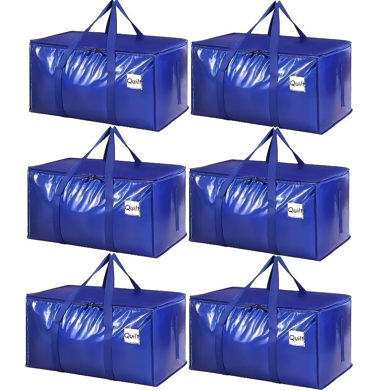Heavy Duty Clear Storage Bags 3/6pcs - 74x36x33cm Extra Large Moving Boxes with Zipper Handles, Waterproof Clothes Organizer f