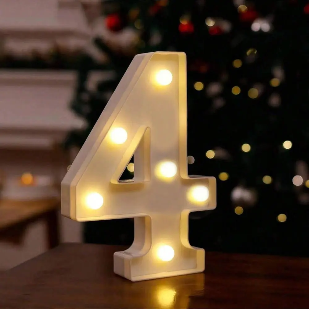 1PC 0-9 Number Theme Party Decoration LED Lights Night Light Party Wedding Cocktail Decoration Party Lighting Decoration Party Decoration Supplies Led Lighted