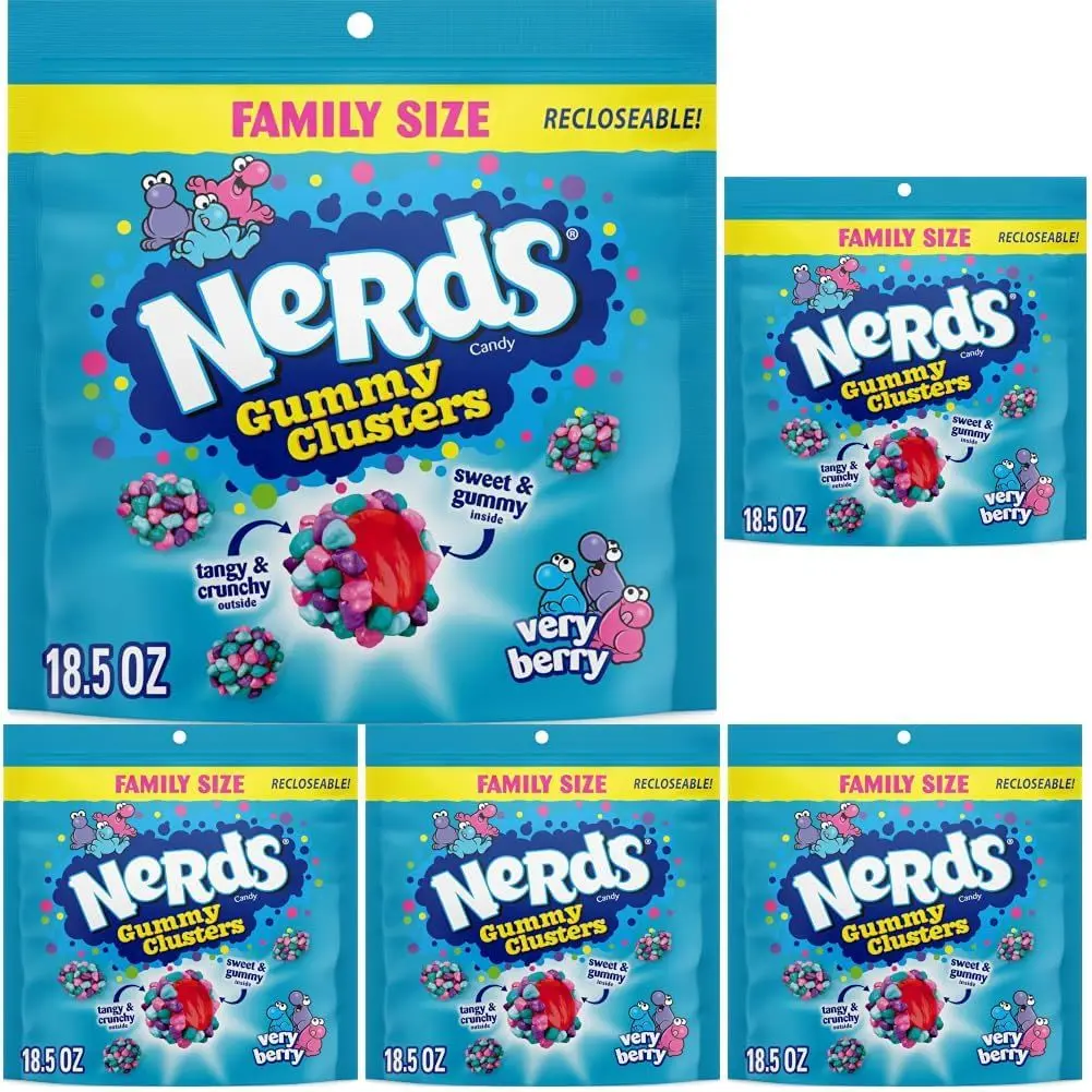 NERDS Gummy Clusters Rainbow Candy, Crunchy & Gummy, 18.5 oz