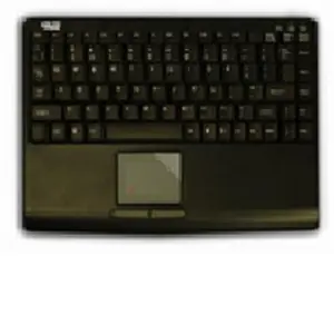 Adesso SlimTouch Wired USB Mini Keyboard - Built-in Touchpad, Black, for Computers, Office Use, Wired Keyboard
