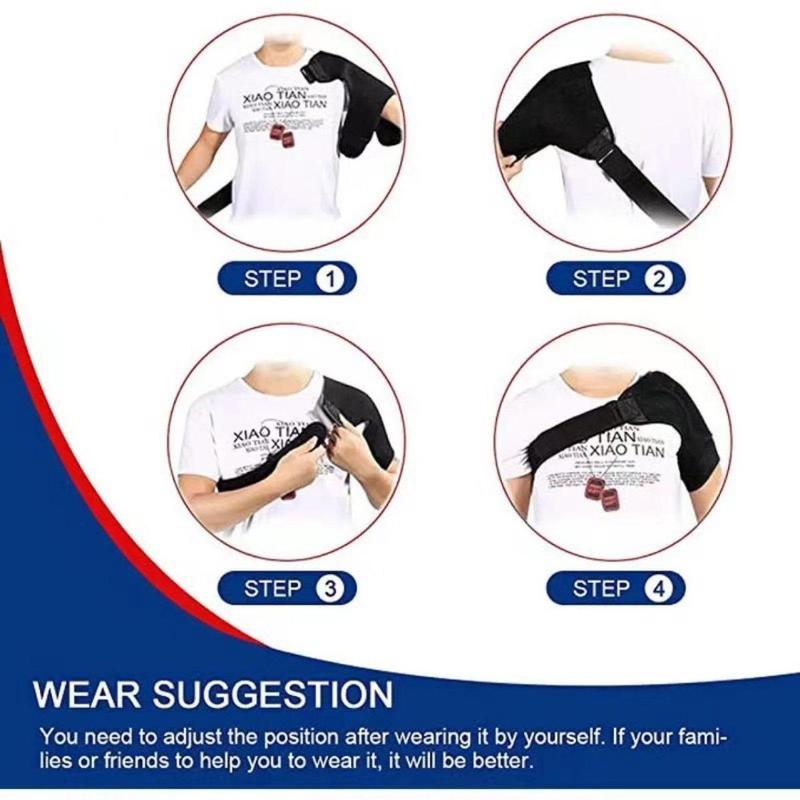 ‌Unisex Shoulder Support Brace with Adjustable Straps Comfortable Compression Pad for Left Right Shoulder Injury Recovery Sports Workout Protection‌ Black