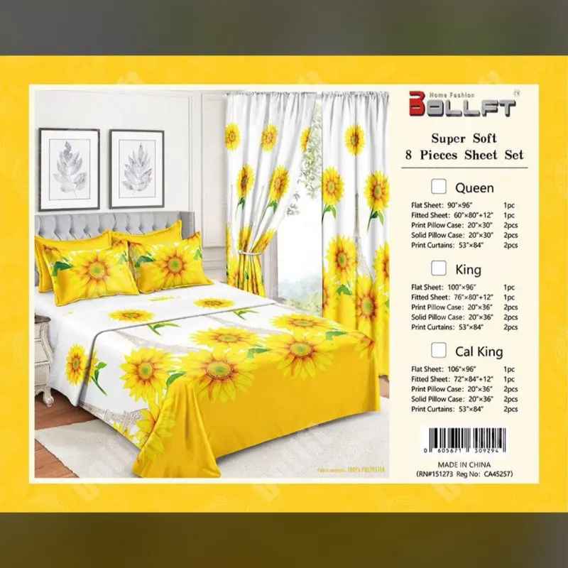 Sublime 8 Pcs Bed Sheet Set