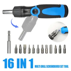 16 in 1 multi drill screwdriver set tool, portable multifunctional screwdriver, slotting/Philips/meter/plum blossom/square, nut screwdriver