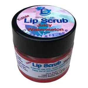 Diva Stuff Juicy Watermelon Flavor Lip Scrub, Best Flavor, Hydrates and Exfoliates, Item E30 Skincare Sugar Nourishing
