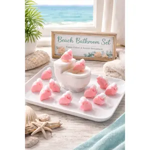 White Elephant Humor Gift | Flamingo Toilet Soap Set with Goat Milk Base | Funny Guest Bathroom Soap | Handcrafted Mini Soaps for Beach Homes & Florida-Themed Decor